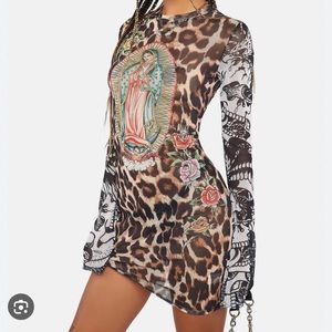 Ed hardy Virgin Mary dress worn once